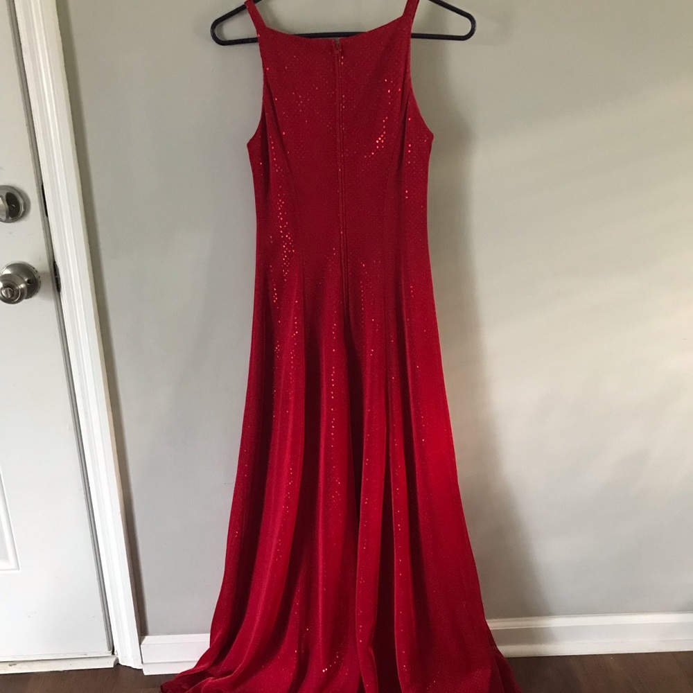 Long red dress